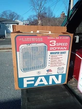 Vintage Lakewood 20" 3-Speed Metal Box Fan - Floor, Window - Runs Smooth & Quiet