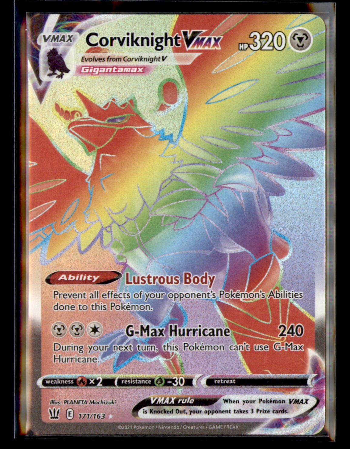 Corviknight VMAX (Secret) SWSH05: Battle Styles 171/163 Secret Rare NM