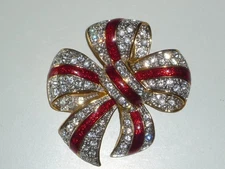 Joan Rivers Christmas Holiday Bow Pin