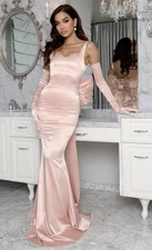 “Angelina Oversized Bow Gown- Petal Pink”