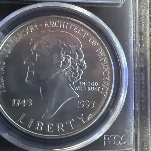 1993-P Jefferson Silver Commemorative Dollar MS69 PCGS Mint State 69 beautiful - Picture 2 of 7