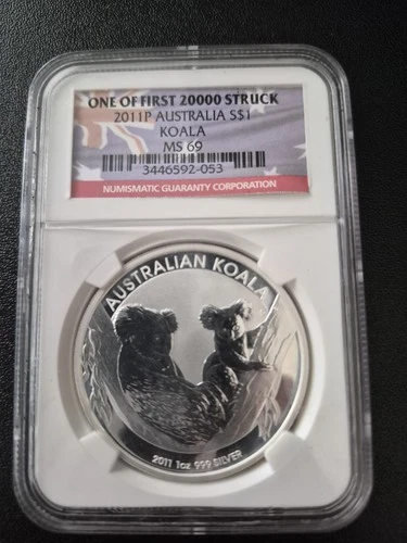 Australia 2011 P 1 oz Silver Dollar Koala MS70 NGC One of First 20.000 Struck