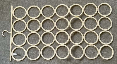 2 IKEA Komplement Multi-Use Organizer Hanger Scarf Belt Tie Rack Holder Cream