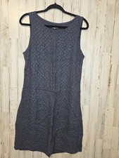 Lina Tomei Italy size L Embroidered Linen Shift Dress sleeveless