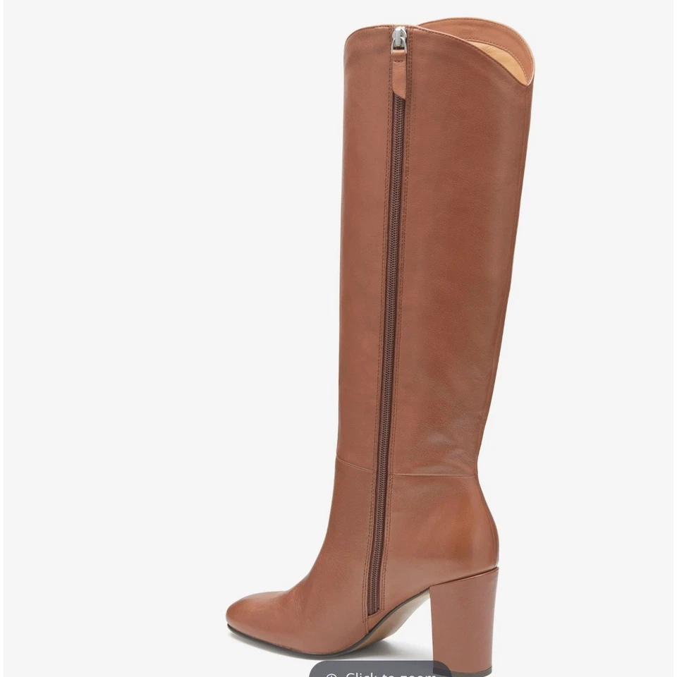 Botas hasta la rodilla Johnston & Murphy talla 7 marrón coñac cuero napa NUEVAS Charlotte Foto 3 de 4