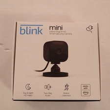 Blink Mini Compact Indoor Plug-In smart security camera 1080p HD