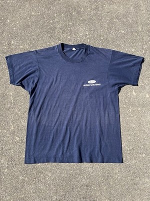 Vintage 80s Single Stitch Screen Stars Ford Audio Systems T Shirt Navy Size L