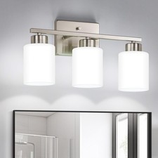 Brushed Nickel Bathroom Light Fixtures 3light Modern Vanity Light Over Mirror Wa
