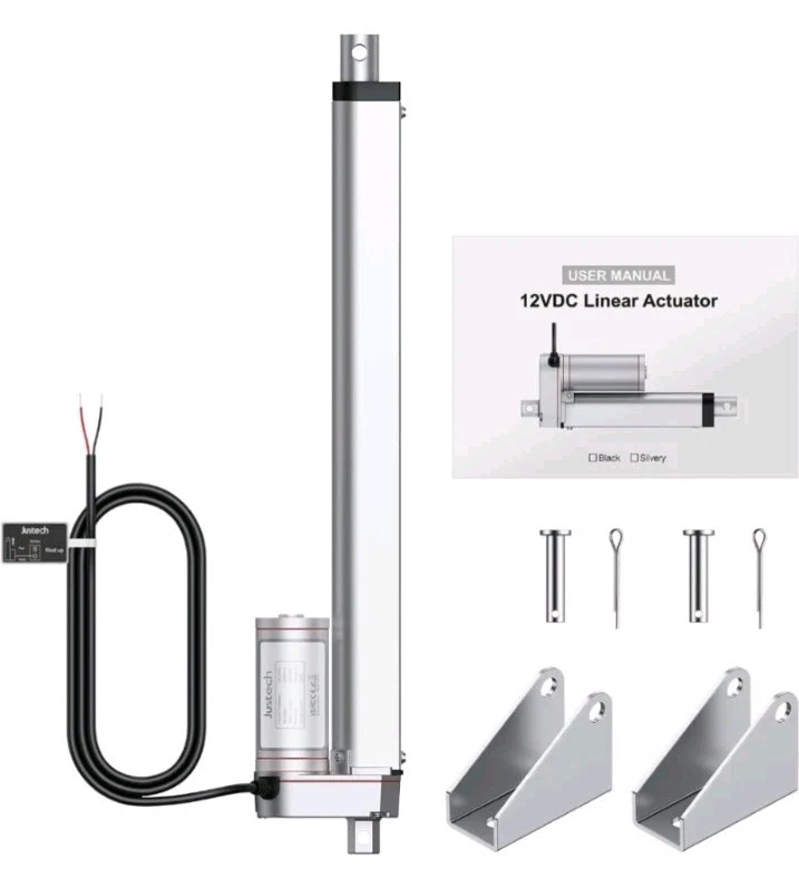 Justech 12V Heavy-Duty Linear Actuator 330LBSs/1500N-12inch/300mm -FOR PARTS - Image 3 of 4