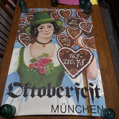 1978 Original Oktoberfest Munich Germany Travel Poster by Cornelia von Seidlein