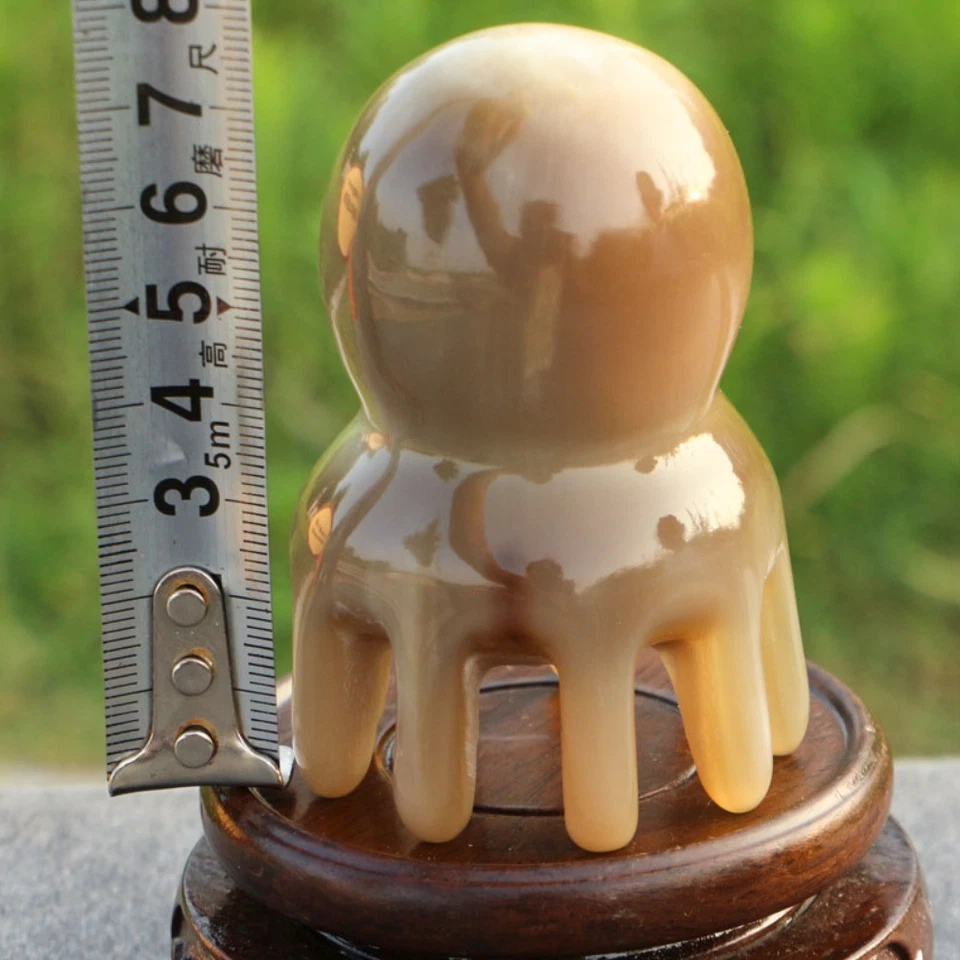 Natural White Buffalo Horn Wide-tooth Comb Octopus Massage Comb 7-8 Cm - Image 4 of 4