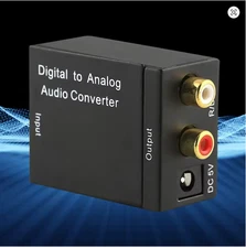 Digital to Analog Audio Converter Optical Coax RCA Adapter