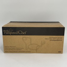 Pampered Chef #3082 Appetizer Plate Stand Black Metal Fits 6" Round Plates – New