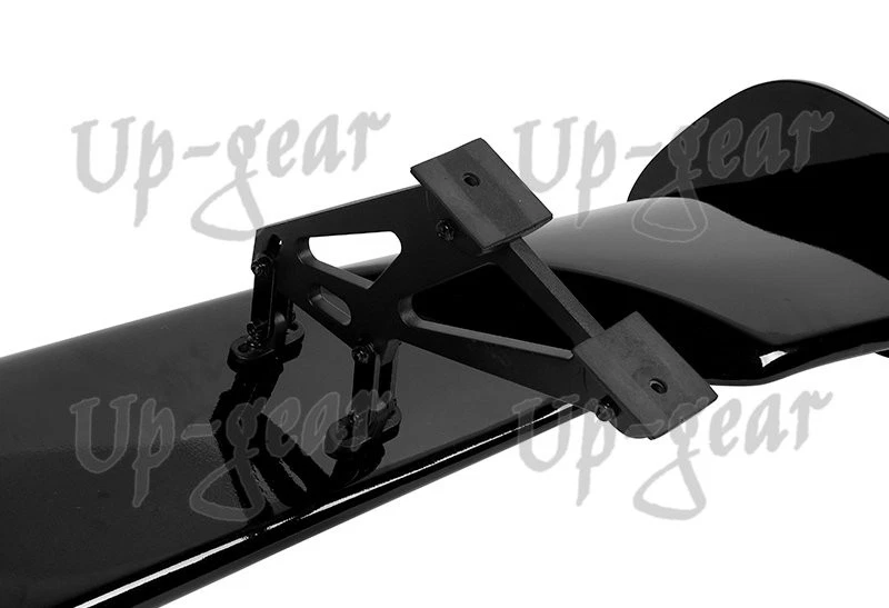 TIPO-3 Universal 57" Pintado Negro ABS GT Estilo Baúl Alerón Ala Aluminio Pata Foto 2 de 4