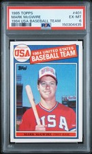 1985 TOPPS 1984 USA BASEBALL TEAM #401 MARK MCGWIRE ROOKIE RC PSA 6