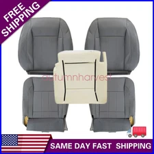 For 2006-2009 Dodge Ram 1500 2500 Driver Passenger Seat Cover Gray Bottom-Top