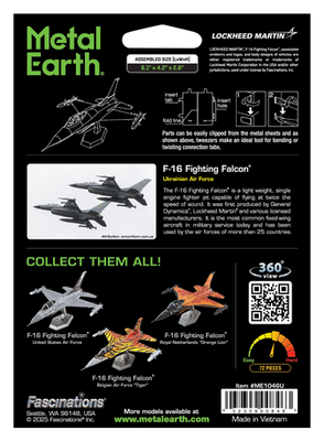 Fascinations Metal Earth F-16 FIGHTING FALCON UKRAINIAN AIR FORCE