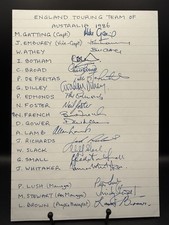 England Ashes Winning Team 1986 X19 Hand Signed  - From Collectors Estate