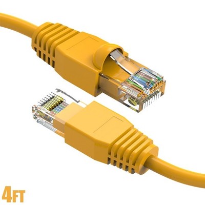 4FT Cat6A RJ45 Ethernet LAN Network Cable UTP Copper Wire Gold 24AWG Yellow