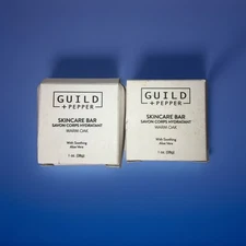 GUILD + PEPPER  SKINCARE BAR  WARM OAK With Soothing Aloe Vera 1 Oz 2 Bars