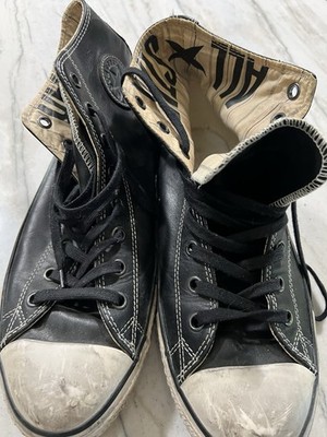 John Varvatos Chuck Taylor All Star Black Leather High Top Men's US 11.5