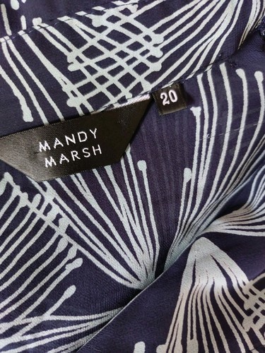 mandy marsh design chiffon style lined navy duck egg blueElasticated waist skirt - Picture 4 of 6