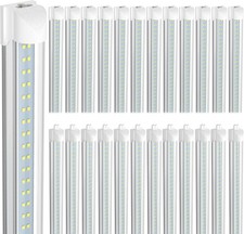 8FT LED Shop Light 80W 6000K Cool 25PCS Ceiling Light Fixtures T8 LED Tube Light