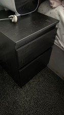 IKEA Malm Two-Drawer Bedside Cabinet Black - TWO AVAILABLE