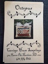 Carriage House Samplings Octopus Cross Stitch Pattern Pillow