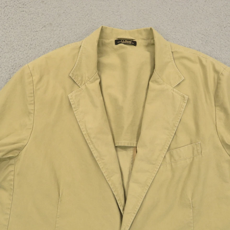 De Colección LL Bean Blazer 44s Chaqueta Safari Informal Sin Forro 2 Botones Caqui Abrigo Para Hombres Tostado Foto 4 de 4
