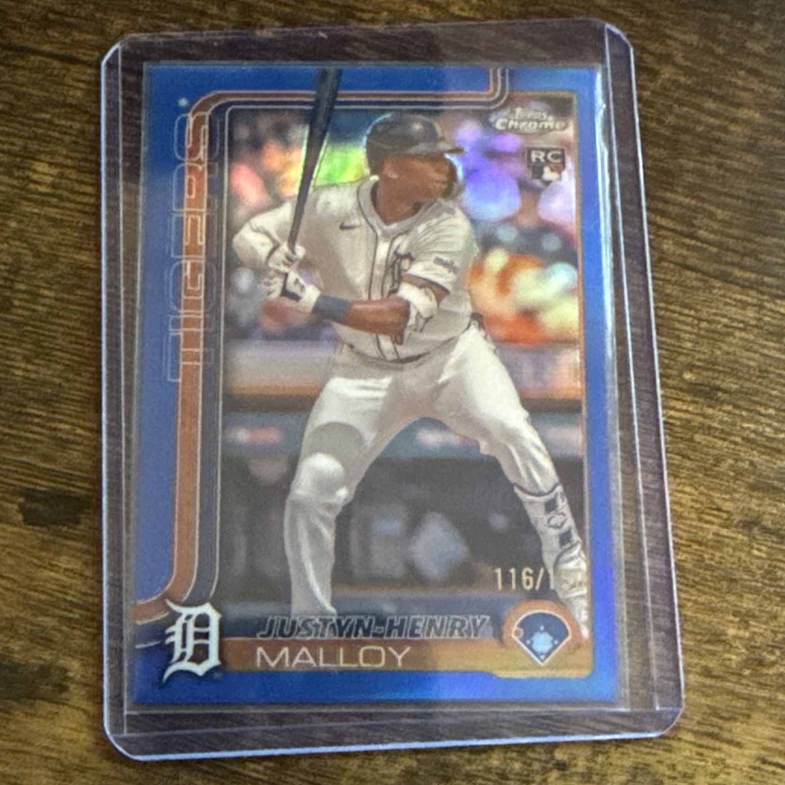2025 Topps Chrome- Blue Refractor RC- Justyn-Henry Malloy 224 Tigers 116/150 RC