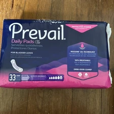 Prevail Ultimate Bladder Control Daily Pads (Pack of 33) Disposable Pads