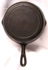 Vintage 8" Unmarked Early Lodge #5 Cast Iron Skillet w/3 Notch Heat Ring