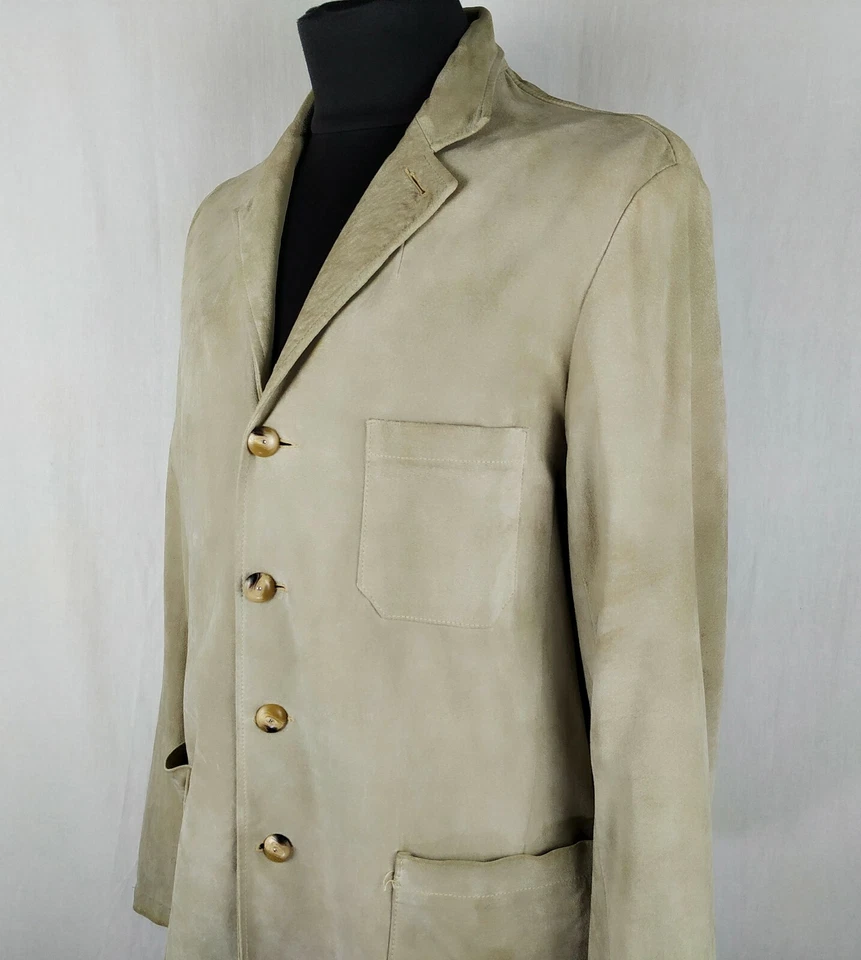 Cerruti джинсы кожаная куртка пальто бежевый 52 - Изображение 3 из 4