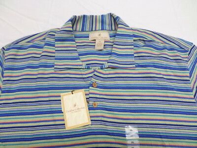 Paradise Collection Multicolor Striped Short Sleeve Polo Men's Size XXL NEW