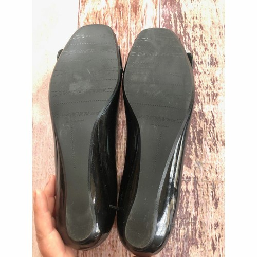Stuart Weitzman Patent Peep Toe Buckle Flats - Picture 5 of 9