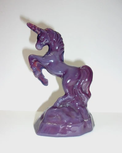 Mosser Glass Eggplant Purple Mystical Unicorn Figurine Former Fenton Mold