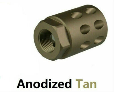 D Blue 1/2x28 TPI Al 6082 T6 Slant Port Muzzle Brake Compensator Fits 9 mm Glock
