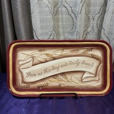 Grasslands Road Ceramic Serving Platter Give Us This Day Our Daily Bread
