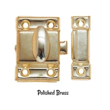 1-7/8" Stamped Steel Latch Flush Mount Furniture Cabinet Polished Brass Finish