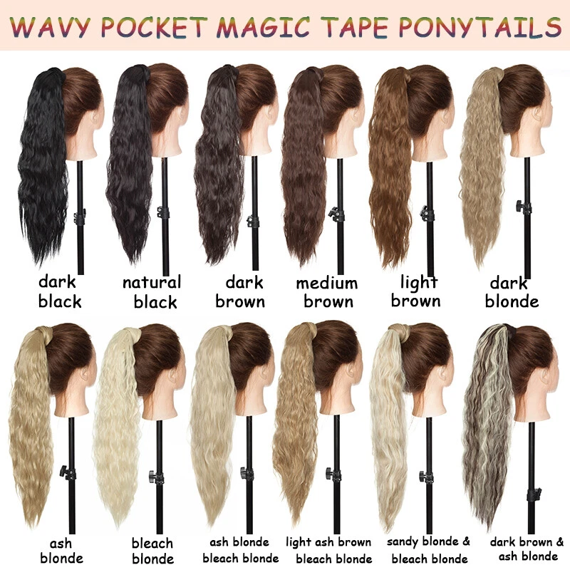 Hair ponytail Clip In as Real Human Hair Extensions Wrap Around Pony Tail US - Image 4 of 4