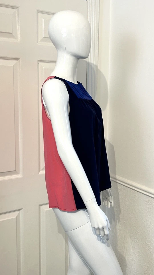 Blusa Marc Jacob’s azul marino y rosa con plisado y juntas. Talla S Foto 3 de 4