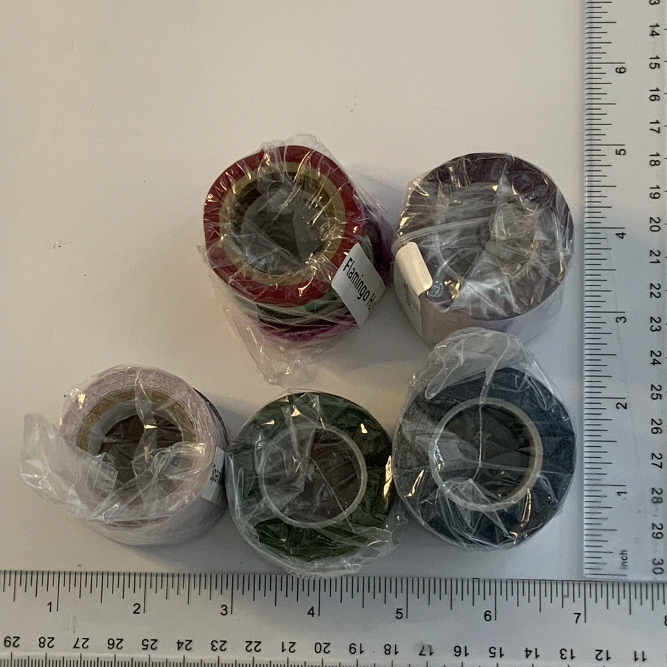 LOTE de 15 rollos Washi Tape BRILLO rosa azul rojo verde plata púrpura Foto 4 de 4