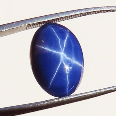 7.45 CTS Natural Blue Star Sapphire Cabochon Oval Shape Gemstone 10X14X5mm BC-33