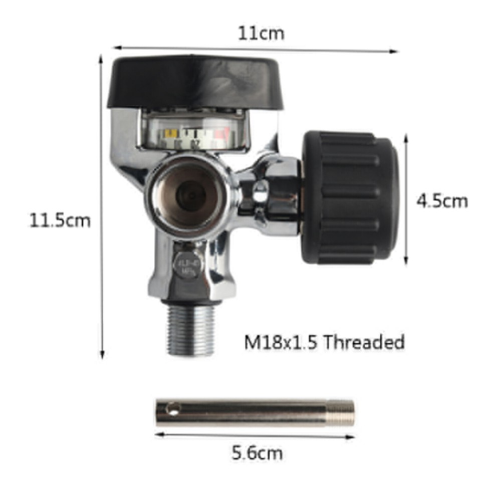 Carbon Fiber Valve Gauge SCBA PCP Paintball Air Tank Valve M18x1.5 NEW