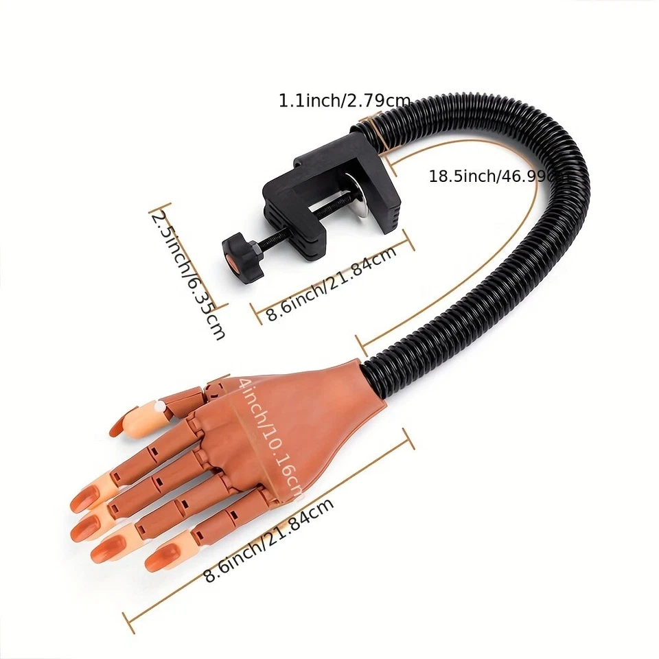 ABS 美甲练习人体模型手套装,柔性美甲训练手带支架 — 第 2/4 张图片