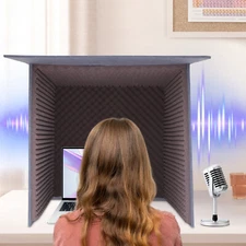 Desktop Soundproof Cover, Isolation Booth, Vocal Sound Absorbing Shield