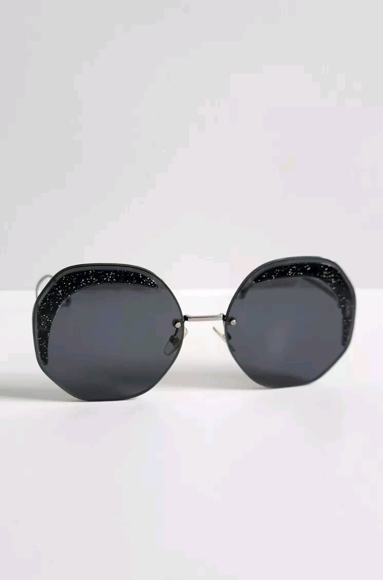 FENDI BLACK GLITTER FF0358/S METAL SILVER ROUND FRAME  display picture 3