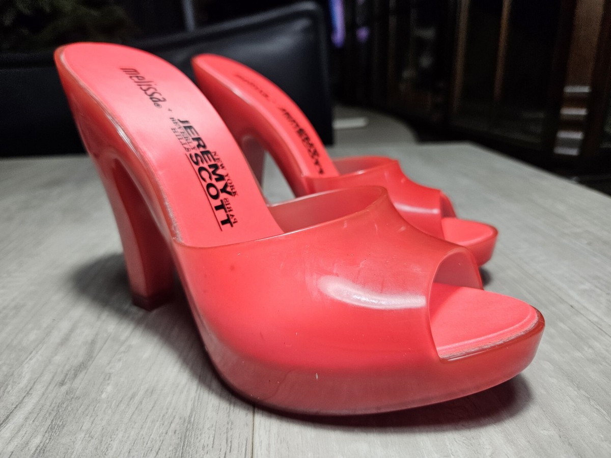 ?JEREMY SCOTT MELISSA INFLATABLE MULES HEELS SLIDES SHOES BRIGHT 