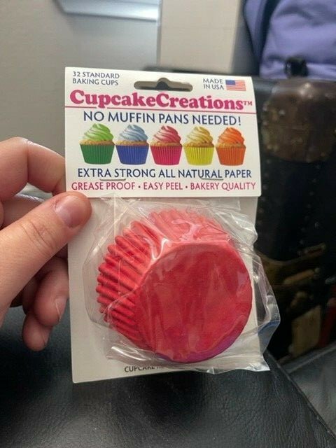 Colorful Red Cupcake Baking Cups - 32 Pack - No Muffin Pan Needed-image